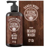 Bain de barbe Viking Revolution dans sa bouteille argan et jojoba, nourrissant et nettoyant.