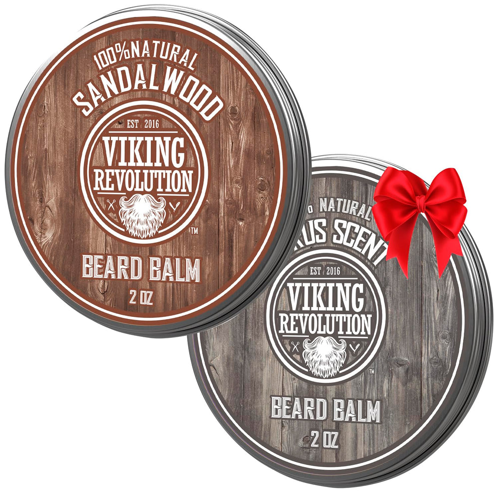 Baume barbe Viking Revolution citrus-santal pour une barbe douce et maîtrisée.