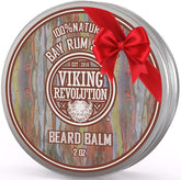 Viking Revolution Bay Rum Beard Balm : bouteille visible, hydratation et définition du poil.