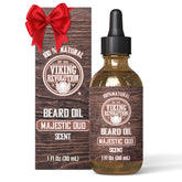 Huile barbe Viking Revolution Majestic Oud - bouteille prête à l'application quotidienne et parfum durable.