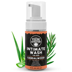 Gel douche intime Viking Revolution avec Aloe Vera offrant douceur et propreté.