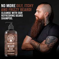Viking Revolution huile-barbe argan-jojoba en flacon, hydratation-intense.
