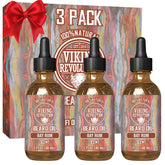 Huile barbe Viking Revolution Bay Rum dans sa bouteille, prête à nourrir et dompter la barbe.