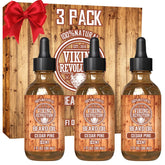 Viking Revolution Beard Oil flacon cèdre et pin, douceur visible.