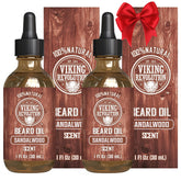 Viking Revolution Huile barbe Bois de Santal – bouteille prête à nourrir et hydrater la barbe.