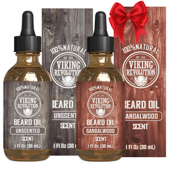 Huile barbe Viking Revolution Santal non parfumee bouteille douceur et brillance naturelles