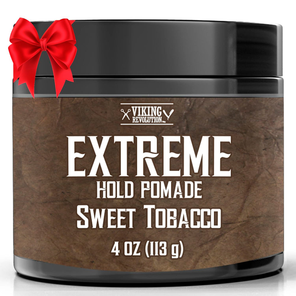 Pomade Viking Revolution Tabac Doux — bouteille prête à l’emploi, tenue fiable et parfum agréable.