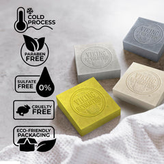 Savon Viking Revolution menthe-poivrée et eucalyptus pour énergie du matin.