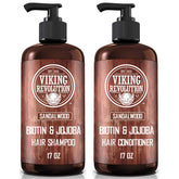 Shampoing Viking Revolution au bois de santal dans une bouteille; hydratation et fraîcheur.