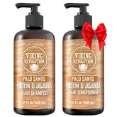 Shampooing Palo Santo Viking Revolution en flacon, pour cheveux propres et frais.