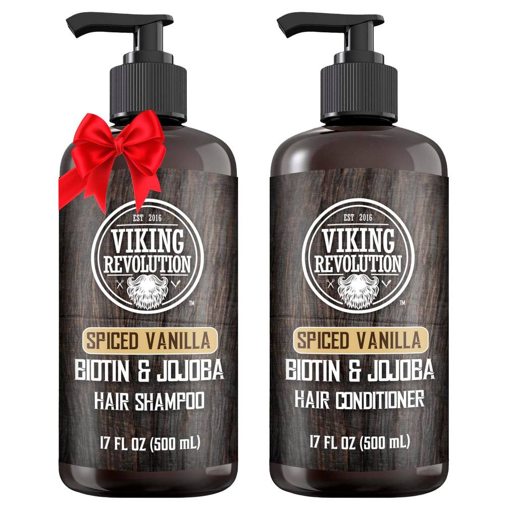 Shampooing Viking Revolution Spiced Vanilla en bouteille pour cheveux propres et nourris.