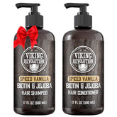 Shampooing Viking Revolution Spiced Vanilla en bouteille pour cheveux propres et nourris.