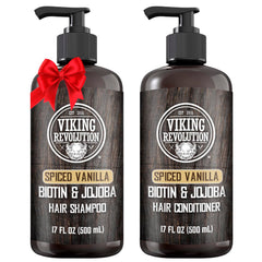 Shampooing Viking Revolution Spiced Vanilla en bouteille pour cheveux propres et nourris.