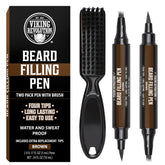 Stylo barbe Viking Revolution 2-pack: couverture des zones clairsemées pour un look plus dense.