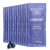Village Naturals Therapy Comfort Mineral Bath Soak Blueberry Citrus pack of 12 ready for a soothing soak.