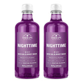 Village Naturals Therapy Nighttime Relief – bouteille bain-mousse apaisante et parfum lavande