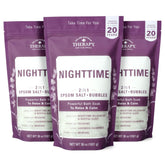 Village Naturals Therapy bain epsom nocturne, pack triple pour une détente efficace.