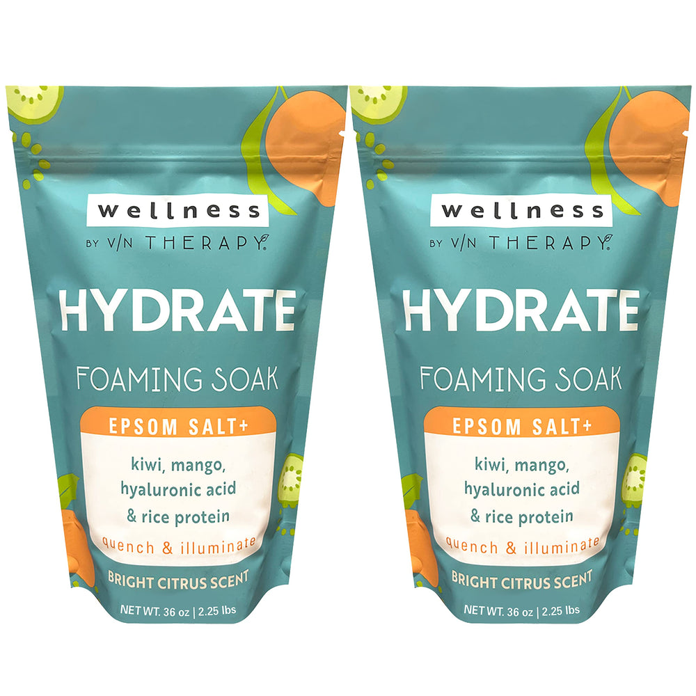 Village Naturals Therapy Hydrate, bouteille du bain moussant, idéal pour la détente.