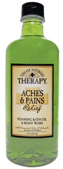 Village Naturals Therapy – huile bain moussante, soulage douleurs et détend après l'effort.