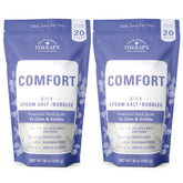Village Naturals Therapy Comfort Bath Soak : bouteille prête à verser pour bain relaxant.