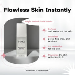Vima Cosmetics Primer Base Maquillage Lisse et Matifiant : réduits l’apparence des pores.