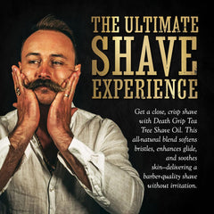 THE VINTAGE GROOMING CO. Shave Oil Tea Tree, versement fluide pour une application homogène.