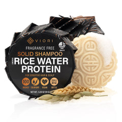 Viori Savon Solide Essence Native au lait de riz, pratique en voyage pour cheveux propres.