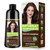 Shampooing couleur Vireo Color brun, bouteille 500 ml, couverture grise efficace.