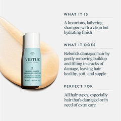 Bouteille Virtue Recovery Shampoo baobab, nourrissant les longueurs fragiles.