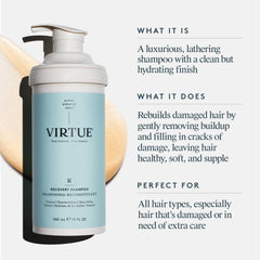 Texture crème du VIRTUE Recovery Shampoo pour application douce