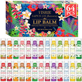 VISRIE Baume Lèvres 64-pack, ensemble visuel, hydratation durable possible