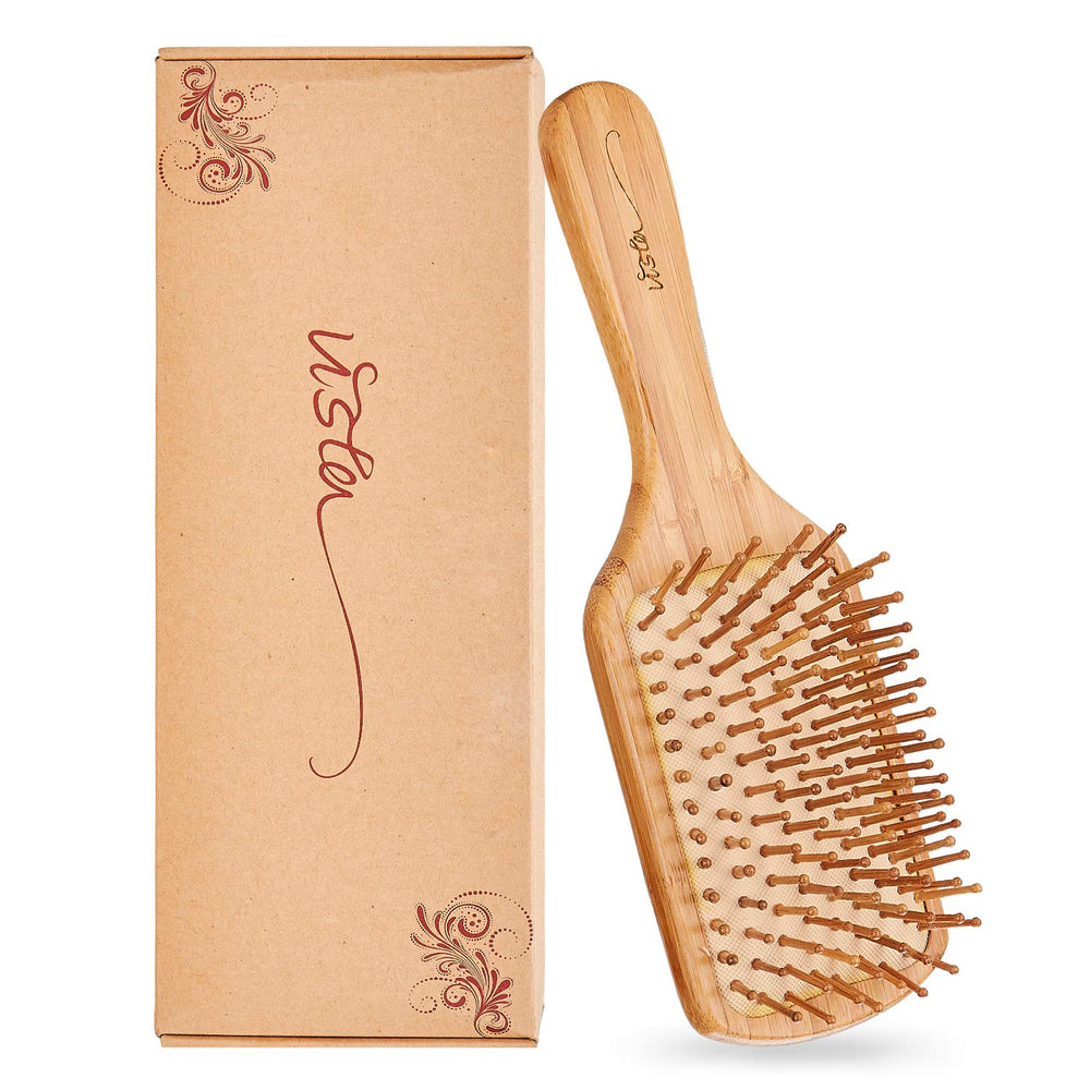 Vista brosse paddle bambou glisse douce pour démêler sans tirer