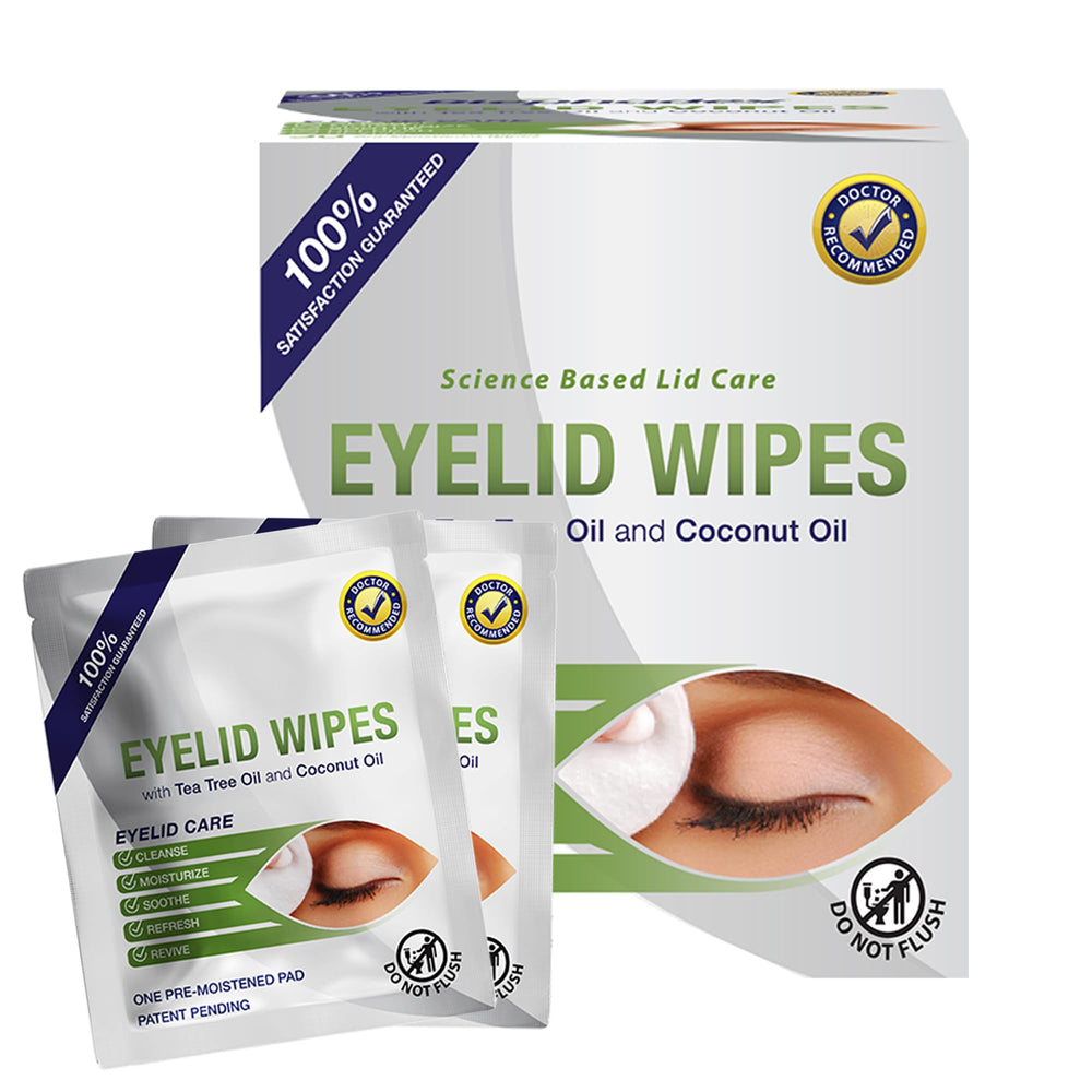 Lingettes Lunovus en boîte nettoyant en douceur les paupières.