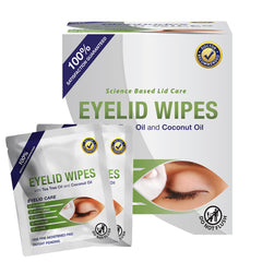 Lingettes Lunovus en boîte nettoyant en douceur les paupières.
