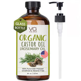 VITAL AFFAIR huile ricin romarin : bouteille en verre, pureté préservée pour cheveux forts.