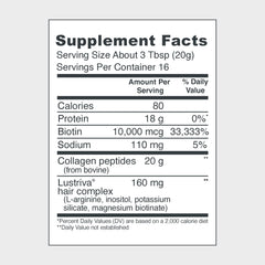 Vital Proteins Complexe Cheveux : dose mesurée prête à être mélangée dans une boisson.
