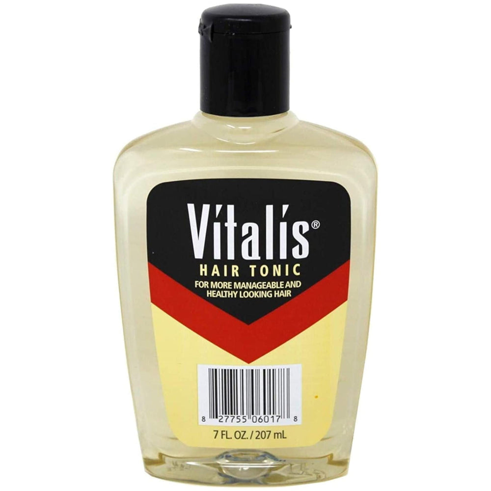 Tonique capillaire Vitalis pour hommes, bouteille de 207 ml, pour un look soigné durable.