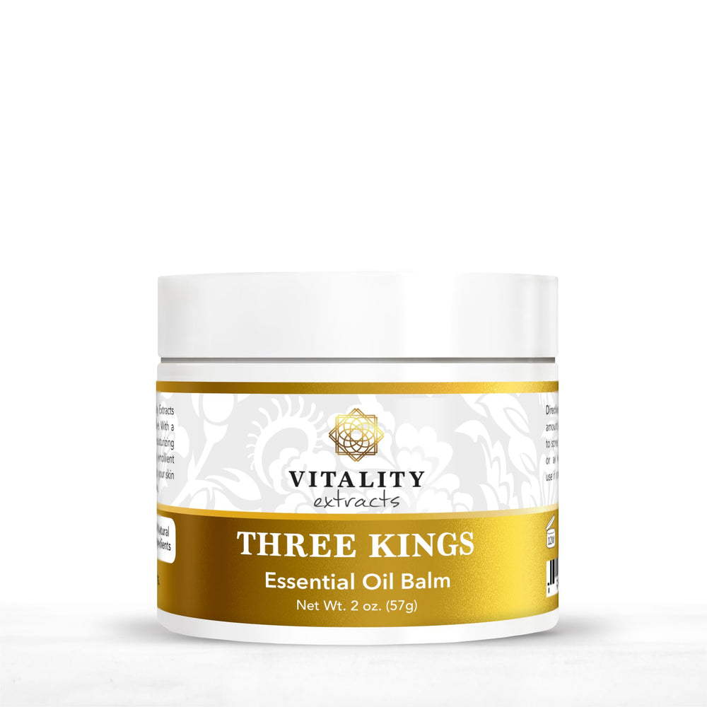 Vitality Baume Trois Rois dans un pot, hydratation durable pour peau sèche.