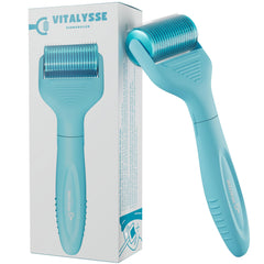 Vitalysse rouleau cuir-chevelu montrant les 1200 aiguilles en titane pour une couverture précise.