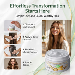 VITAMINS Keratine Masque: texture soyeuse pour une coiffure lisse.