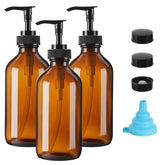 Distributeurs Vitreaux ambre 237 ml avec pompe, parfaits pour uniformiser les salles de bains.