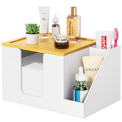 VITVITI boîte-portes-serviettes-visage en acrylique pour optimiser l'espace du vanity.