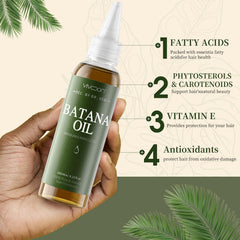 Vivccon Batana Oil ingredients close-up highlighting pure nutrients.