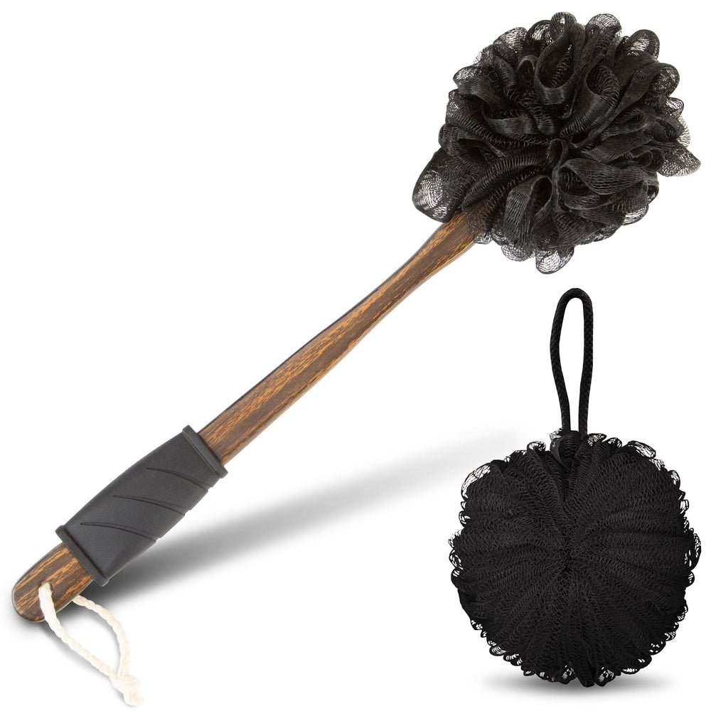 Vive 17inch shower loofah with long handle for back scrubbing and easy reach