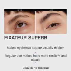 Vivienne Sabó Brow Gel Fixateur Superb appliqué par la brosse pour une répartition homogène.