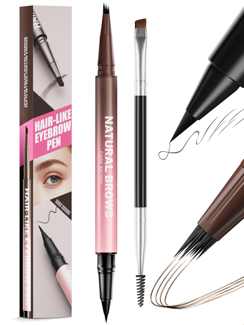 Vivitan Stylo Sourcils pointe microfourche pour traits naturels et précis