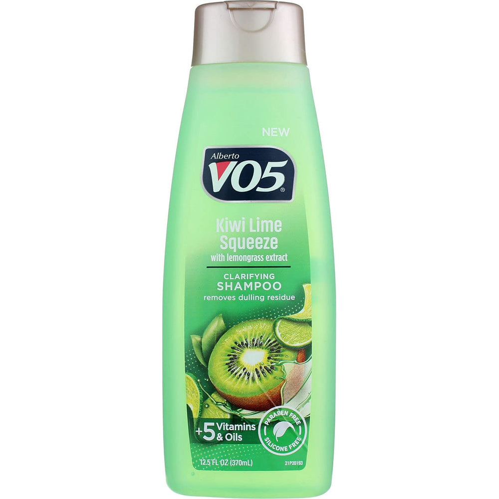 VO5 Shampoing clarifiant Kiwi Citron Vert, bouteille prête à l’emploi pour frais.