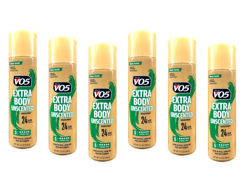 VO5 Crystal Clear Hairspray sans parfum, bouteille élégante prête à l’emploi pour tous types de cheveux.