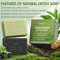 VOERUY Savon Detox Aisselles, thé vert, lutte contre les odeurs et équilibre.