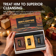 VOERUY savon homme, tranche-barre nette pour une douche rafraîchissante.